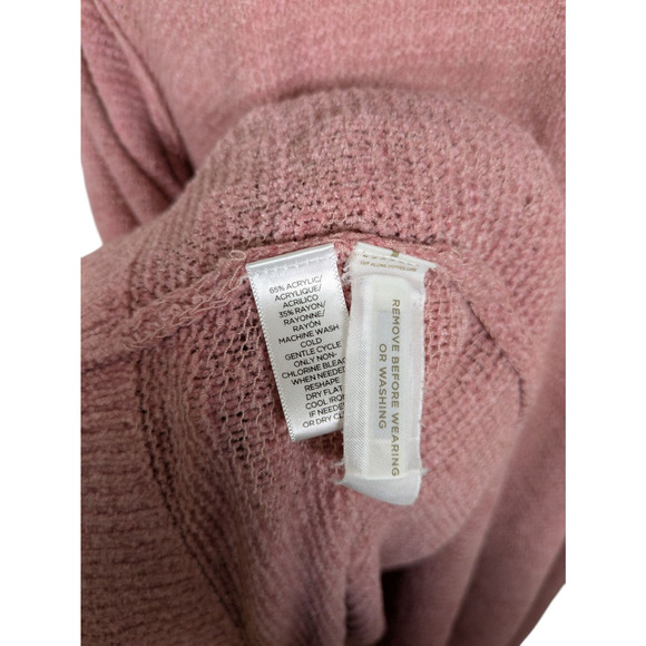 Loft Plus 16/18 Pink Chenille Semi Loose Knit Open Front Cardigan Sweater - Picture 9 of 9